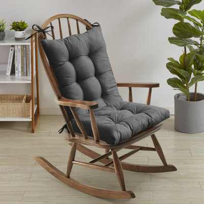Coussin de chaise berçante Coussin de chaise berçante haut de gamme de qualité supérieure avec coussins à haut dossier et coussins de siège rembourrés antidérapants, ensemble de 2 pièces supérieures et inférieures avec attaches, couleur bourgogne