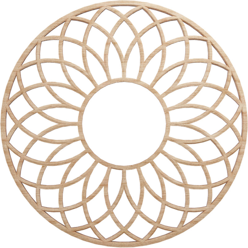 Médaillon de plafond 16 "x 16" x P 5 1/2 "x P 3/8", Aulne, H 16 po x l 16 po x P 0,38 po