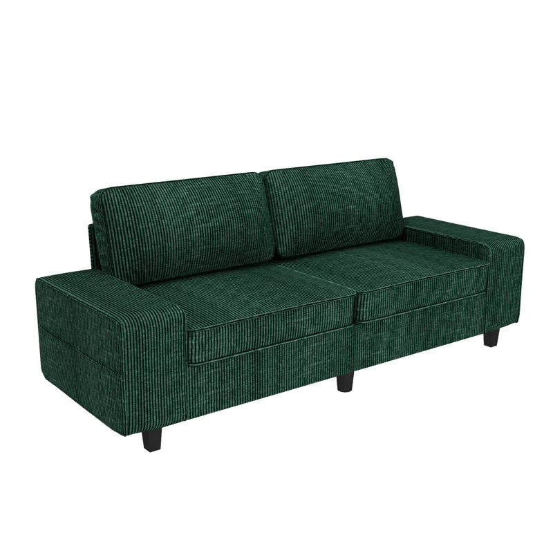 Causeuse de salon de style moderne, Velours côtelé vert