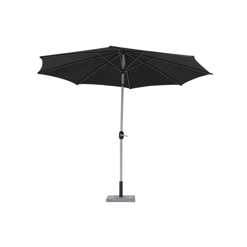 300cm Market Parasol, Black, Silver