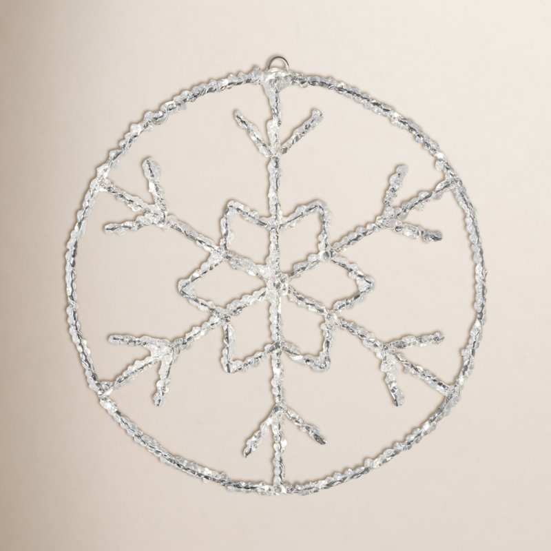 Cercle de flocon de neige illuminé 12 po, blanc