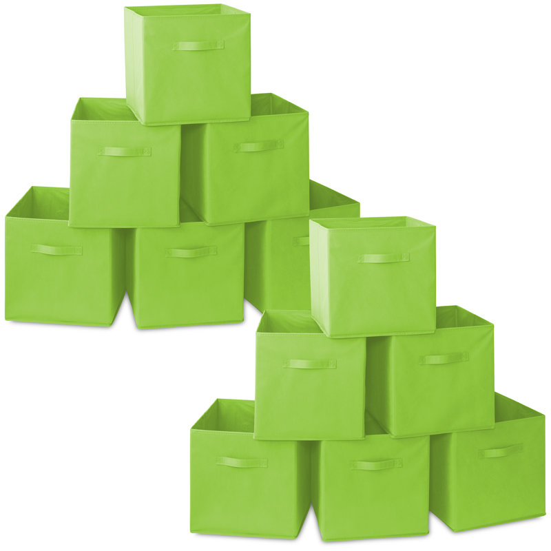 Casafield Fabric Decorative Bin, 12, Lime Green