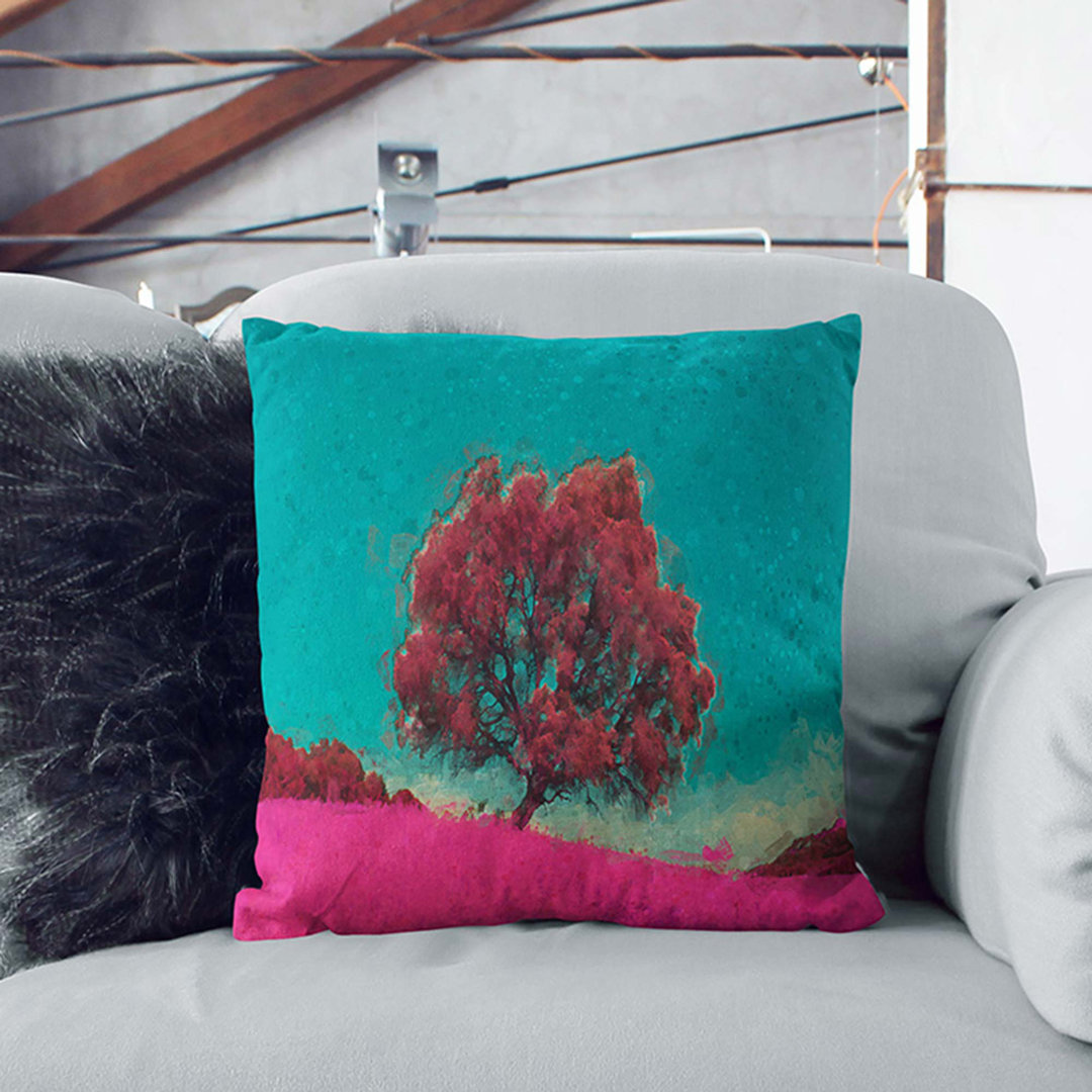 A Tree in Malaga Spain in Abstract Cushion with Filling