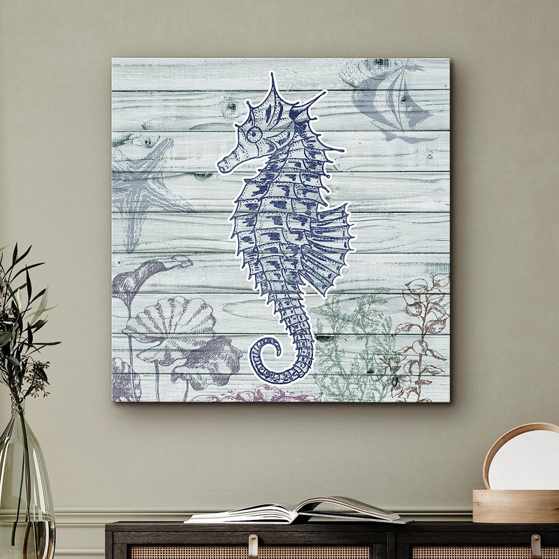 «Marine Lifes In The Sea Seahorse Swims In Ocean», reproduction sur toile, L 12 po x H 12 po