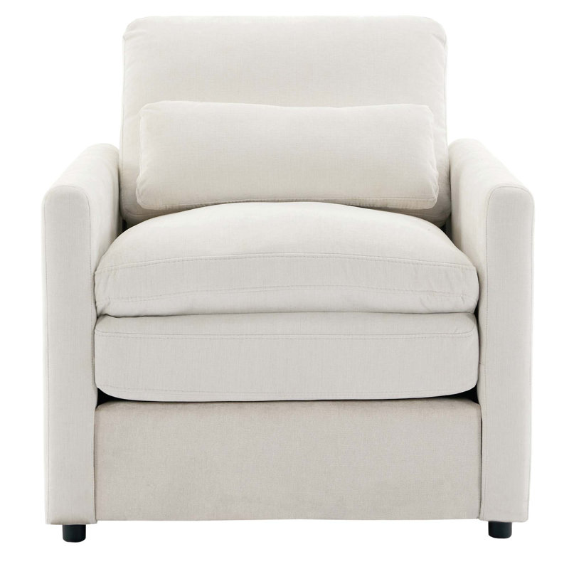 Fauteuil rembourré 31,9 "surdimensionné et confortable, Beige
