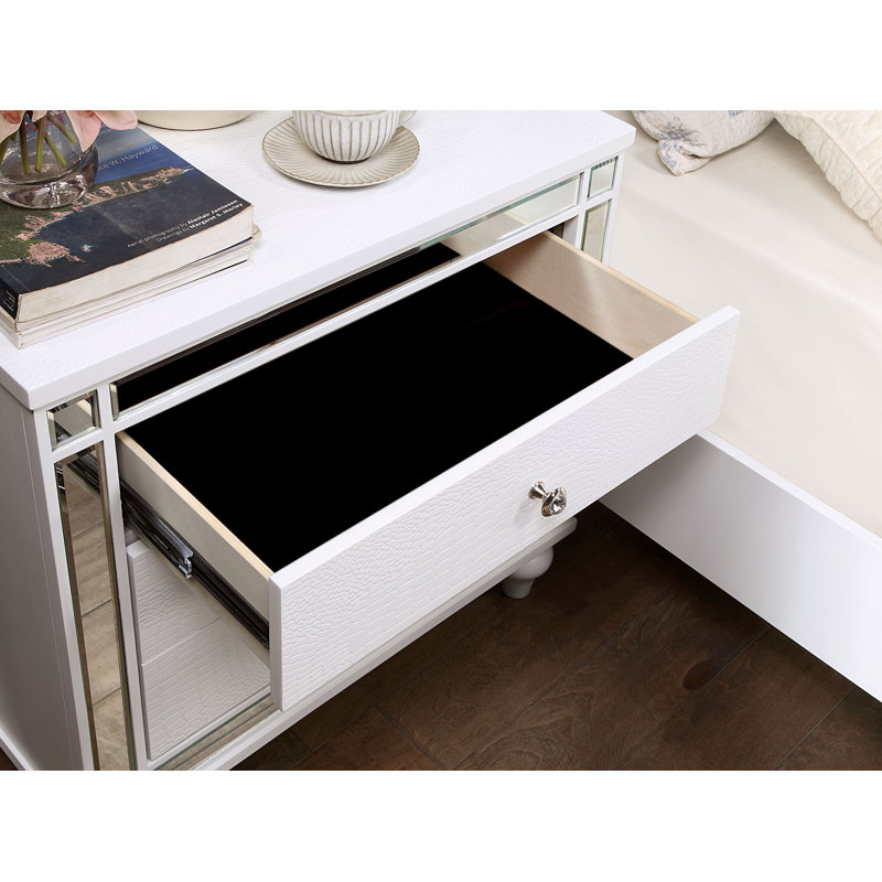 Meghean 28'' W Solid Wood Nightstand, White