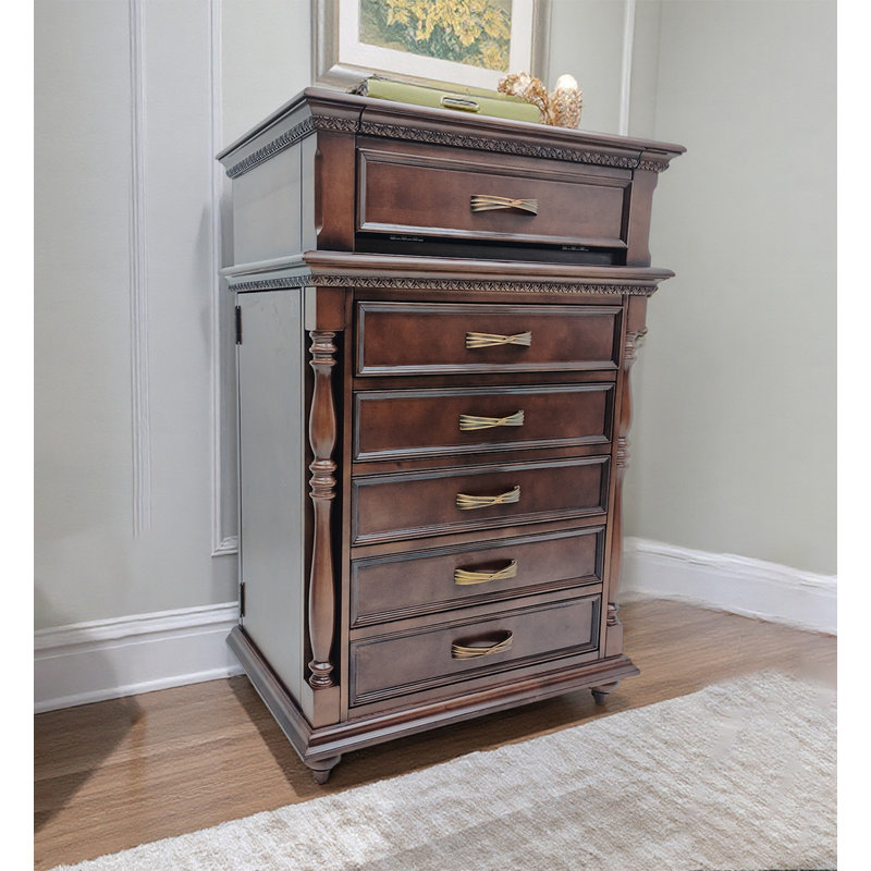American-style Rubberwood Multifunctional Jewelry Cabinet
