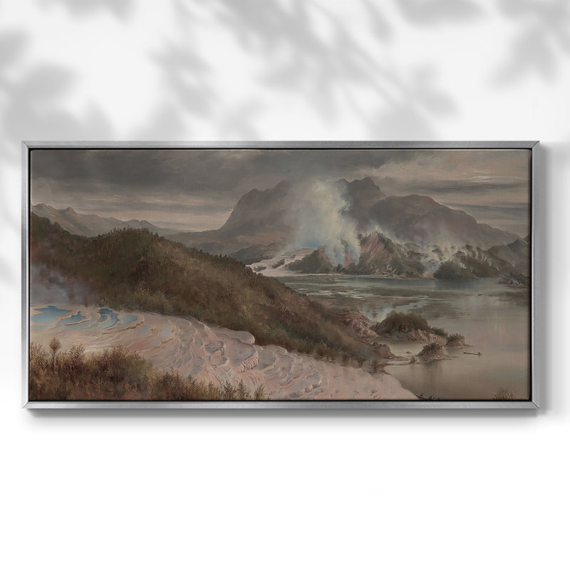 Paysage, série DC DC-XXV, toile tendue avec châssis, prête à être accrochée, H 25 po x l 49 po, Argent argent