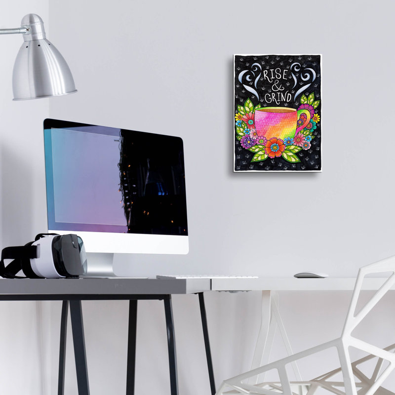 «Rise & Grind» par Hello Angel, art mural en verre acrylique, H 16 po x l 12 po