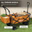 Outsunny 180L Festival Trolley on Wheels, Push Wagon Beach Cart Orange