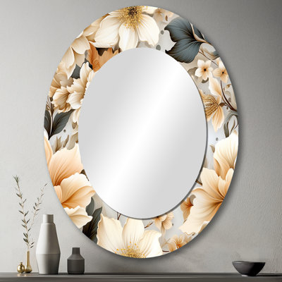 Motif bohémien éthéré bleu et blanc - miroir mural traditionnel