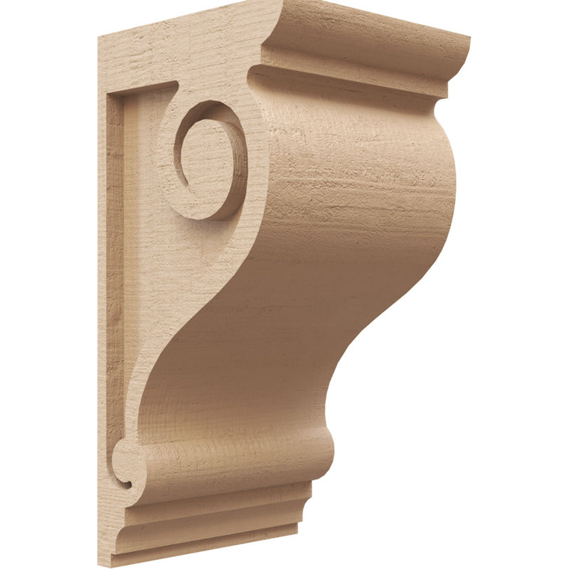 Bois de cèdre à volutes, grain de bois TimberThane Corbel, brun clair apprêté, H 12 po x l 6 po x P 6 po