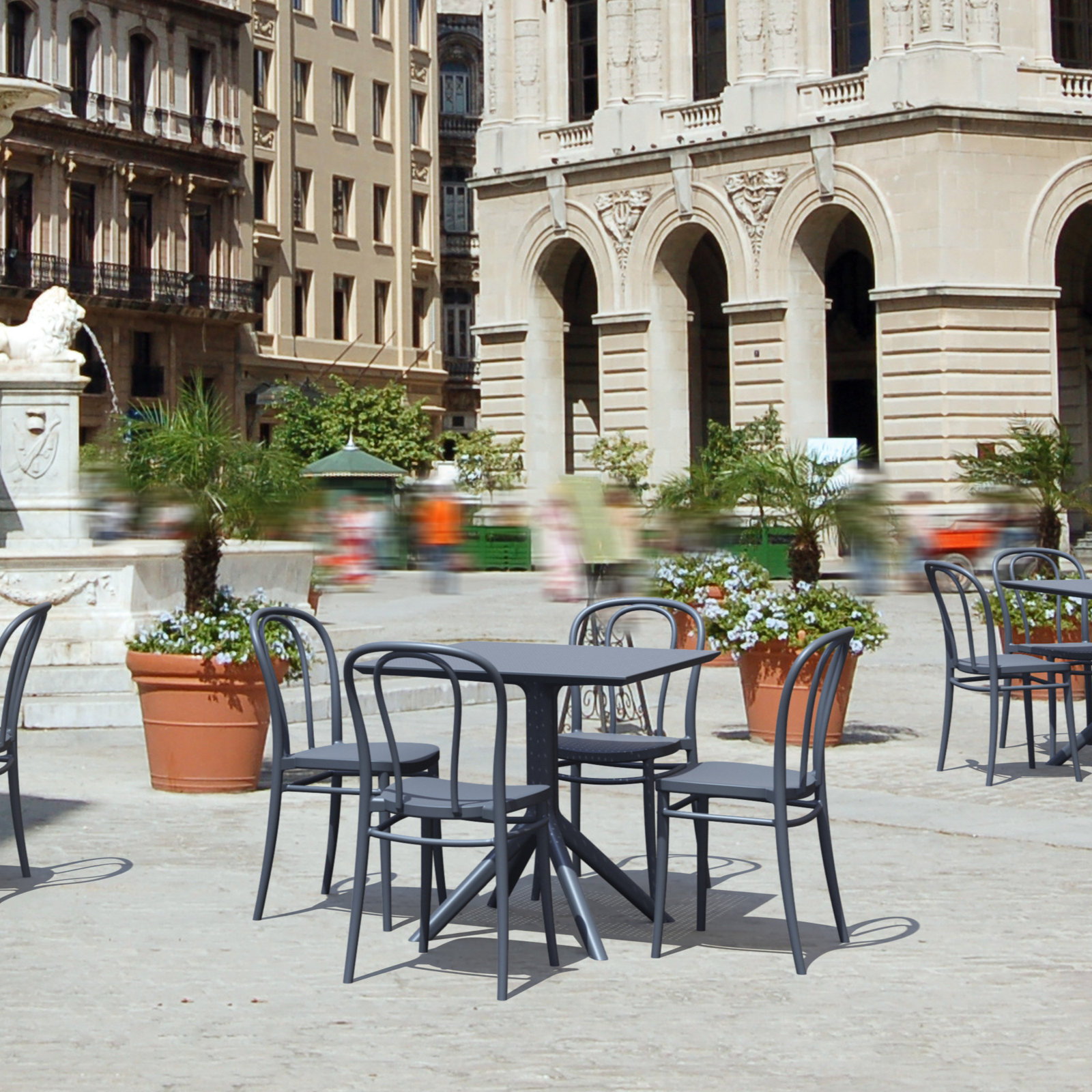 Farrah 32" Patio Dining Set, Dark Gray