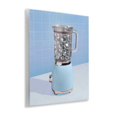 Blue Retro Disco Blender Wall Plaque, design by LISH Creative
