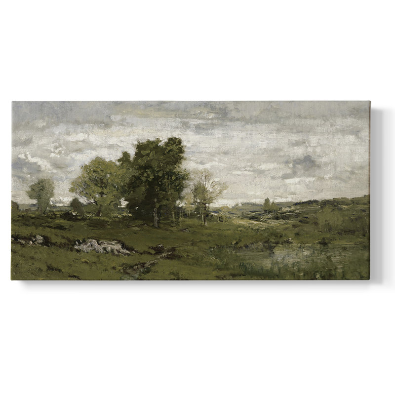 Série paysage - DCCDXVVI - Toile tendue avec châssis encadré - Prêt à être accroché, H 25 po x l 49 po