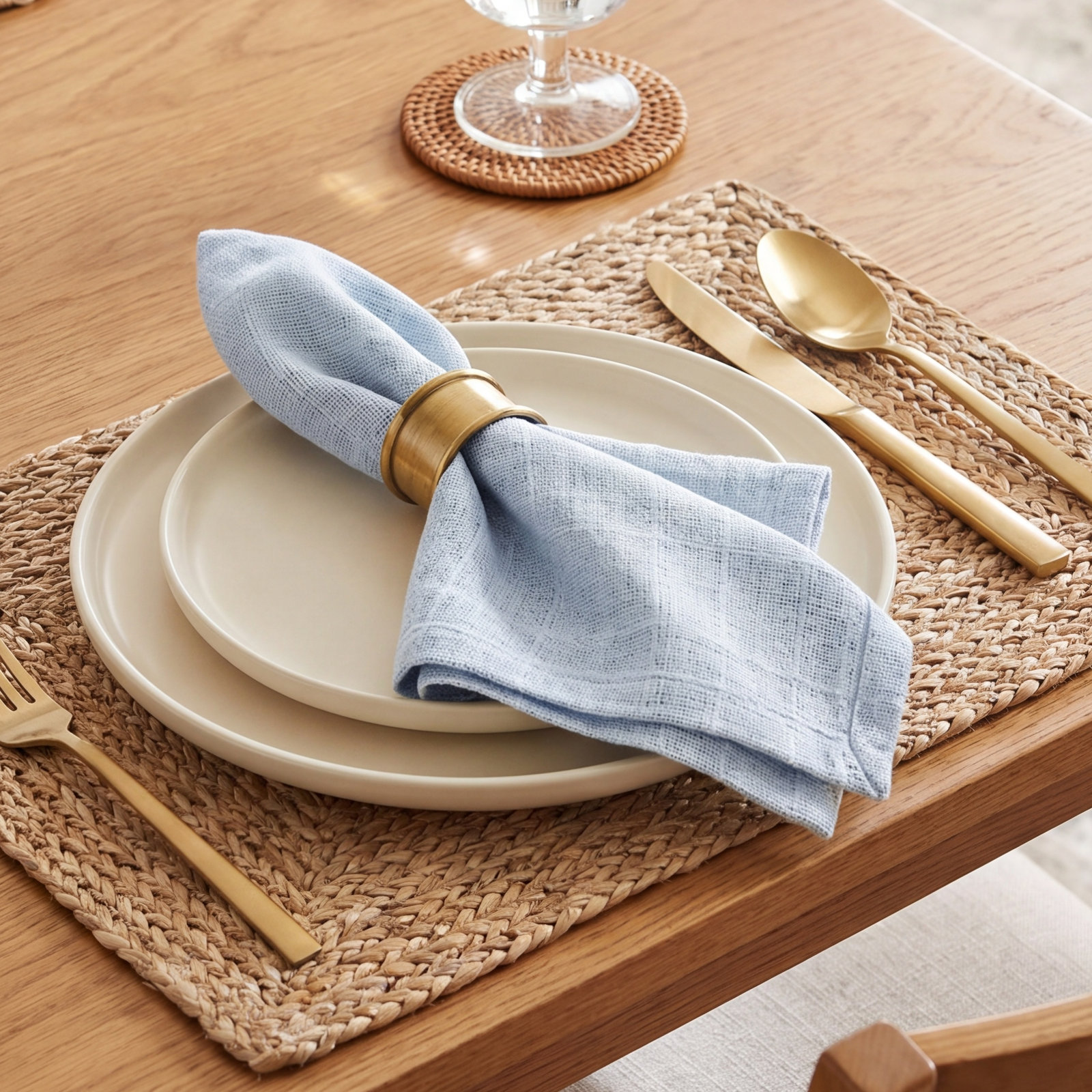 Plaid Napkin, Blue
