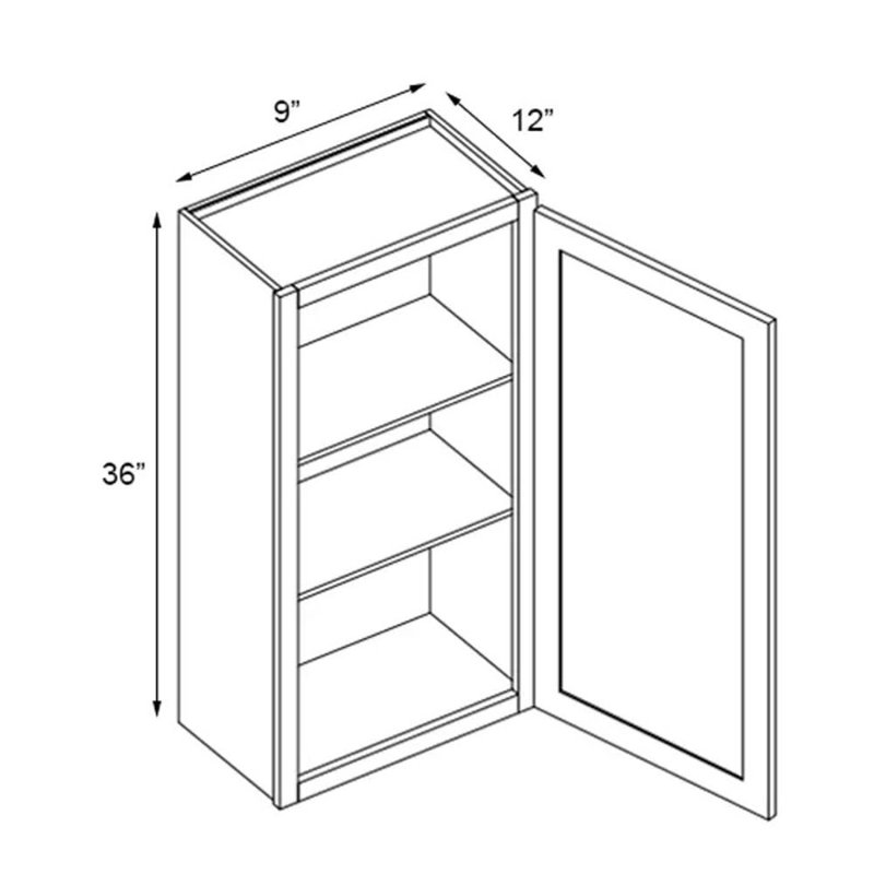 Armoire murale W0936, 9", 36", Gris