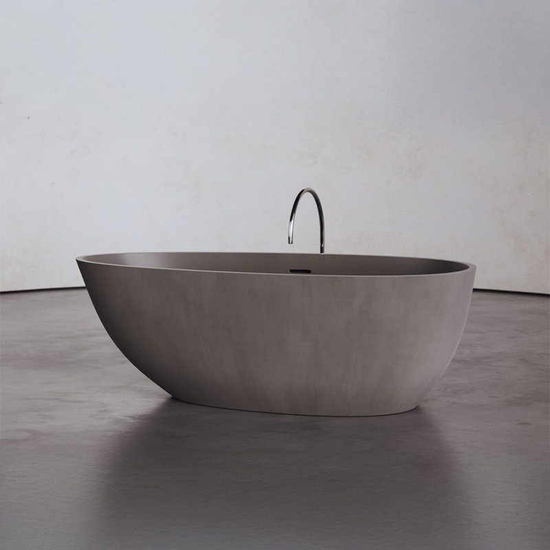 62.8'' L Soaking Bathtub, Gray