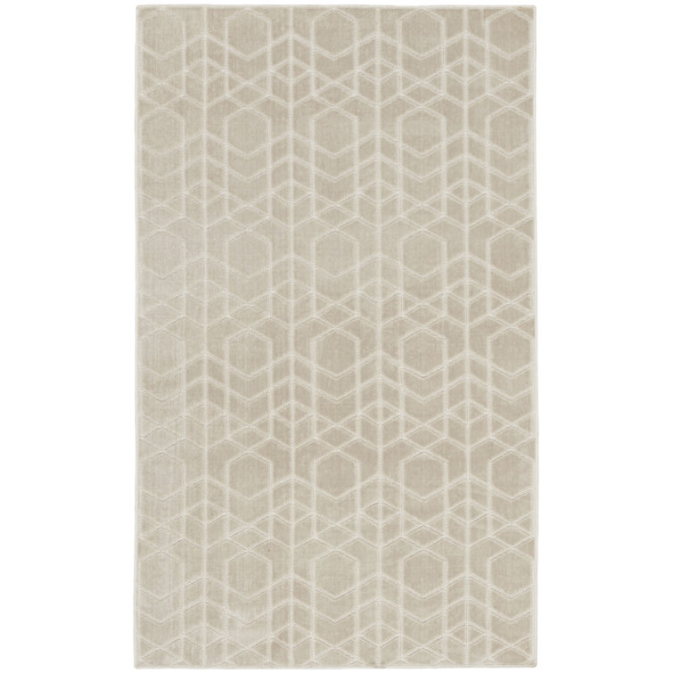 Nourison Washable Charm Silver Ivory Modern Indoor Rug