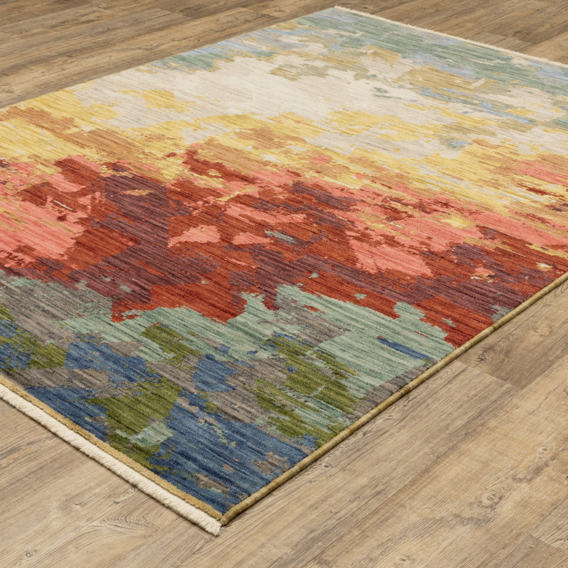 Japhenia Abstract Indoor Rug, Rectangle 3'3" x 5'