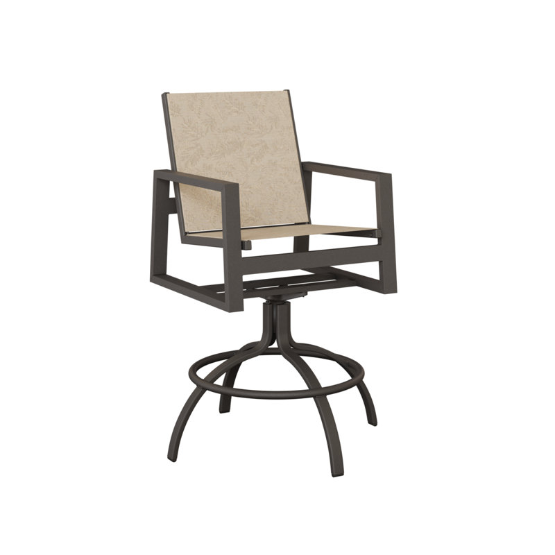 Chaise de bar berçante en graphite Berlin, Graphite moucheté, Feuillage tropical