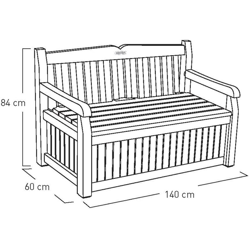 Keter Eden 265L Storage Bench, Grey