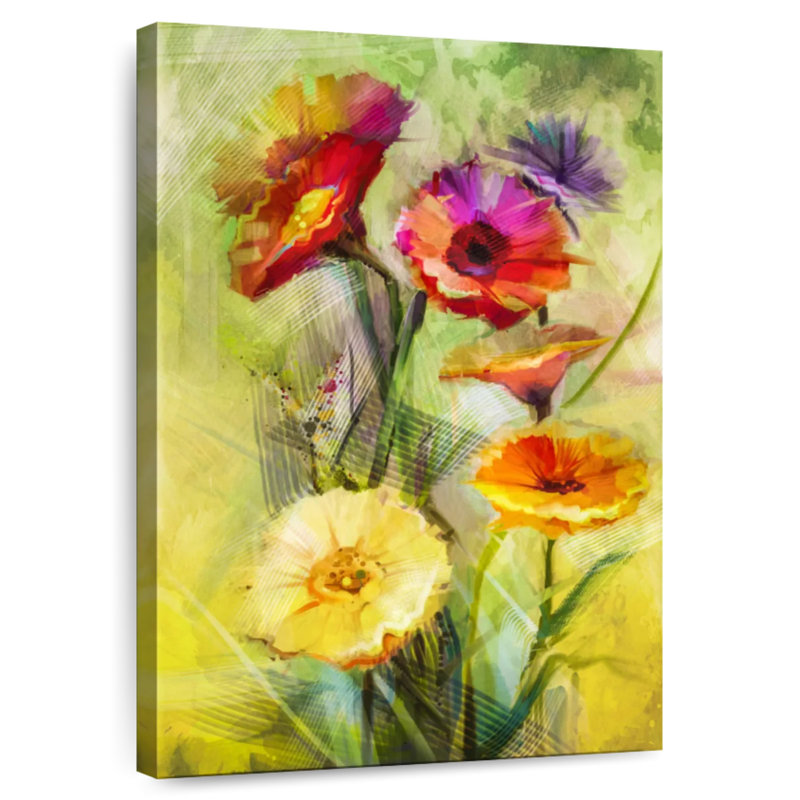 Harnek été floral abstrait, H 36 po x l 24 po