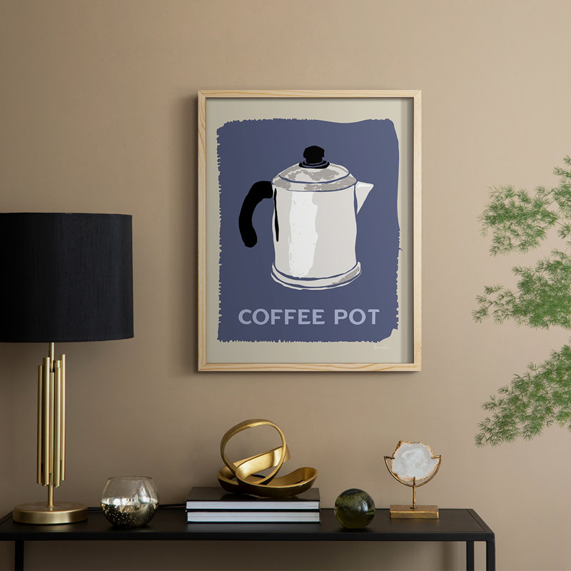 Modern Coffee I, reproduction encadrée - bois massif, Naturel, H 30 po x l 24 po