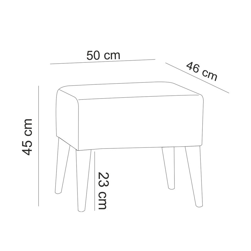Repose-pieds rectangulaire 19,7 po de large, 100 % lin vert