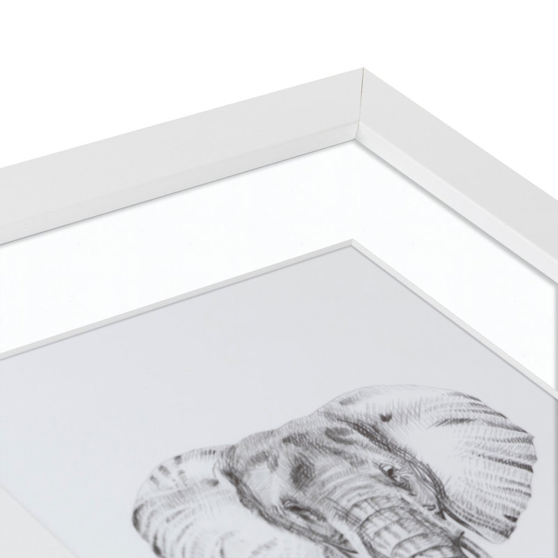 Wood Matte Picture Frame with Mat, Super White