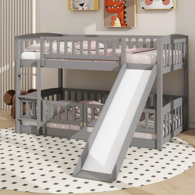 Lits superposés pour enfants de faible hauteur, Gris