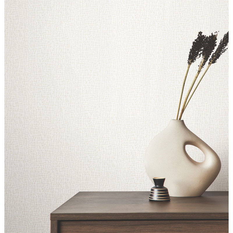 Abstract Vinyl Wallpaper Roll, White Wash