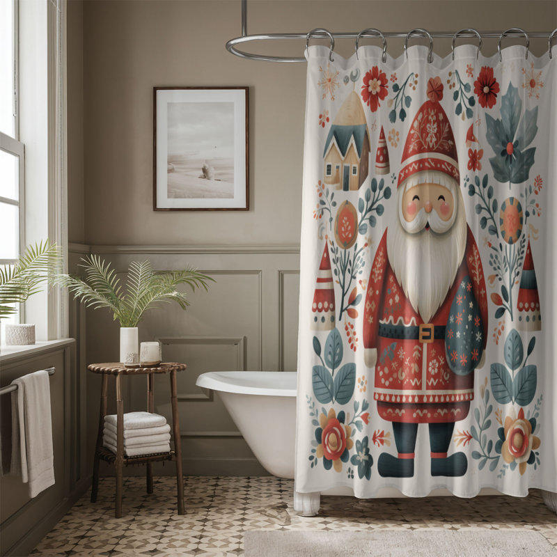 Rideau de douche standard 1 pièce Scandi, H 74 po x l 71 po