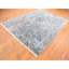 Tapis oriental 7 pi 7 po x 10 pi 1 po gris délavé, noué à la main, en soie avec laine texturée 562C26AABA0B41AC8AFCFC28818168AC
