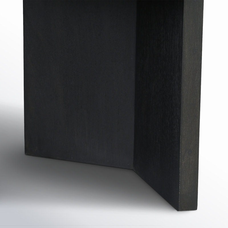 Matte Black Solid Mango Wood Minimalist Coffee Table