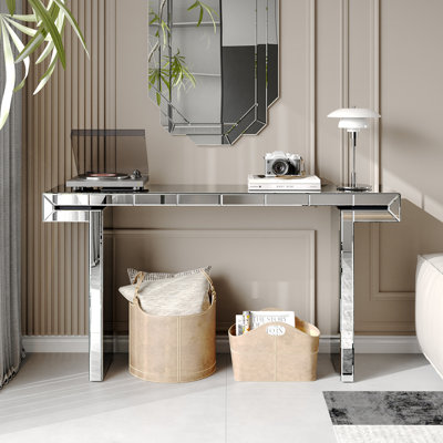 Console légère de luxe en verre trempé cannelé