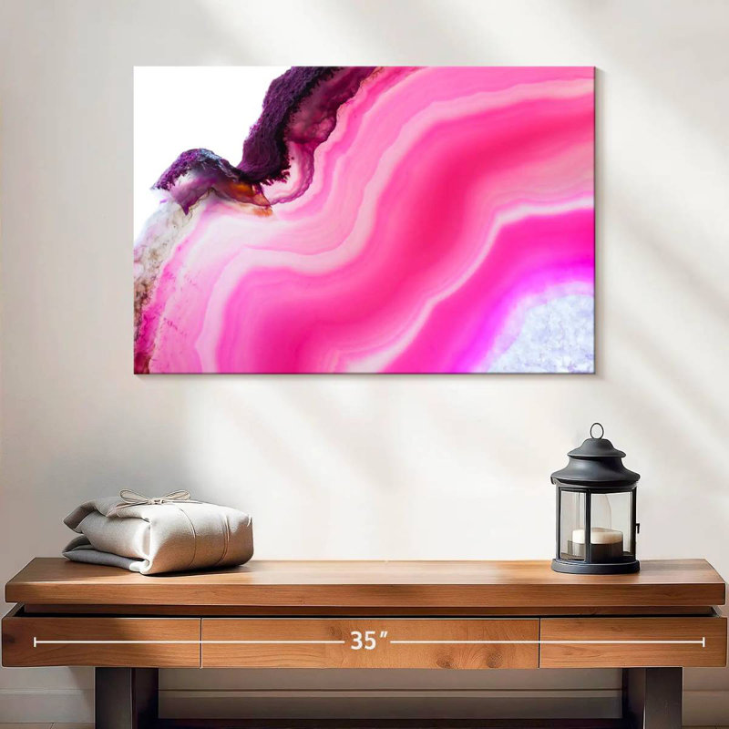 Avery magenta abstrait, H 16 po x l 24 po