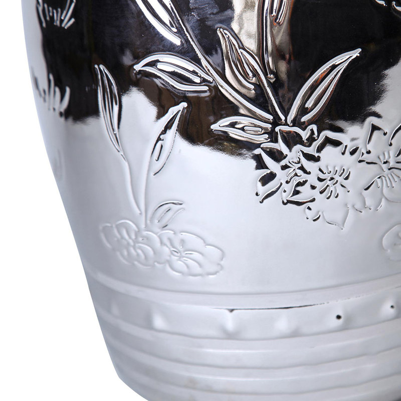 End Table With Etched Asian Design