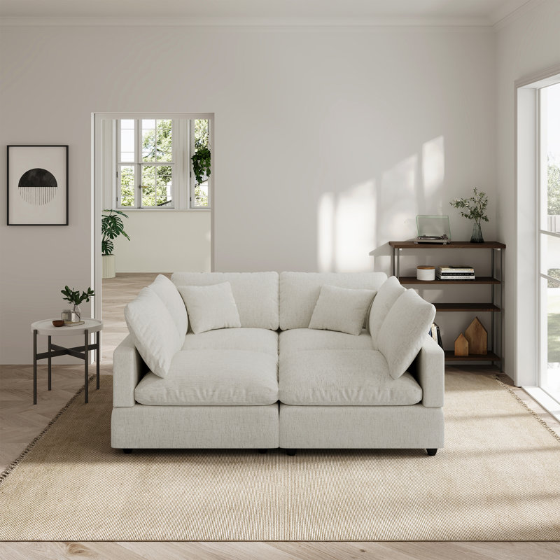 Nyjae 67'' Upholstered Sofa, Cloud Sofa, 4 Seat Sectional Sofa Couch Modular Sleeper Sofa Bed for Living Room Apartment