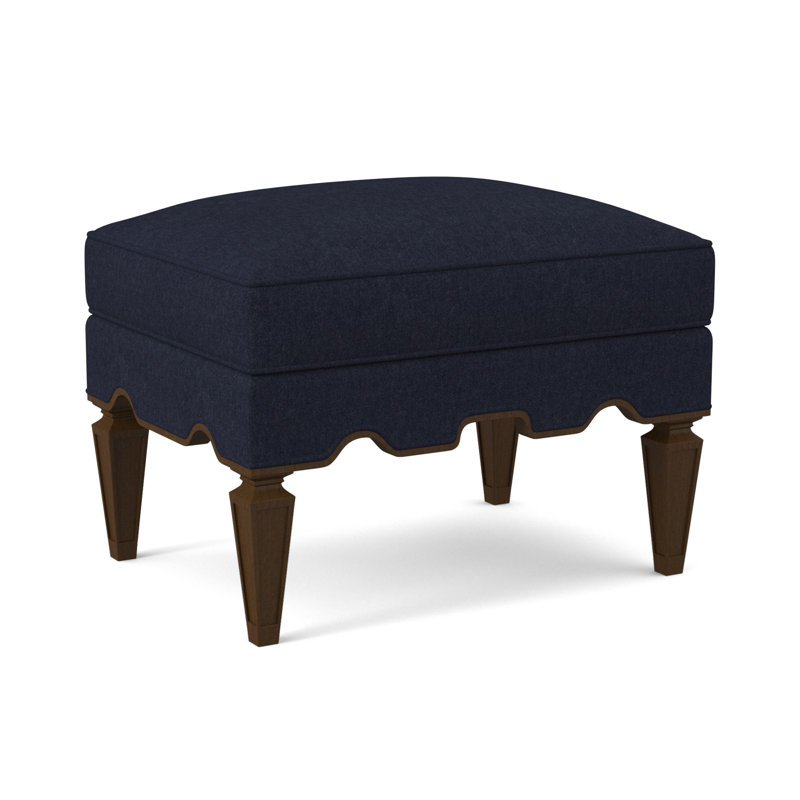 Palm Ottoman, American Walnut, Margaret Ebony Polyester Blend