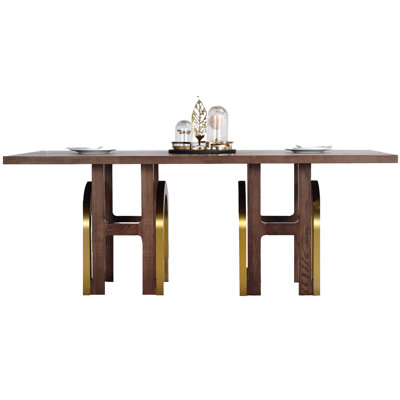 78" Solid Wood Dining Table For 6-8 by Everly Quinn