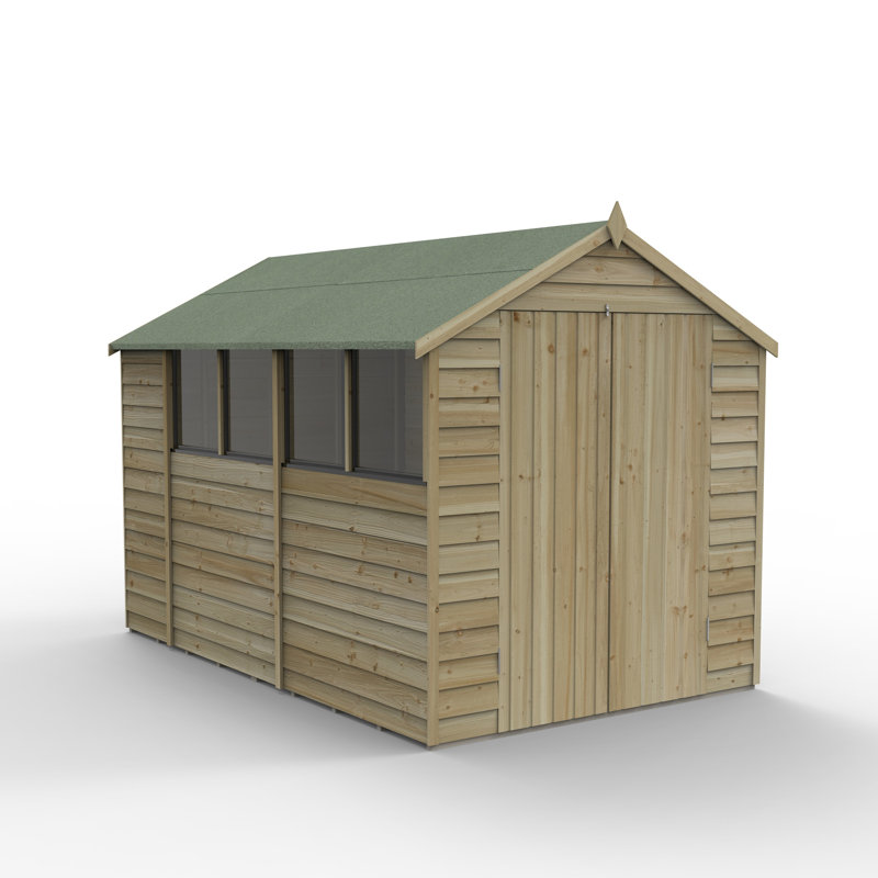 6 ft. W x 10 ft. D Solid Wood Garden Shed, No