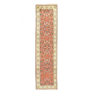 Tapis de couloir en coton / laine oriental bleu noué à la main 2 pi 6 po x 10 pi Oriental