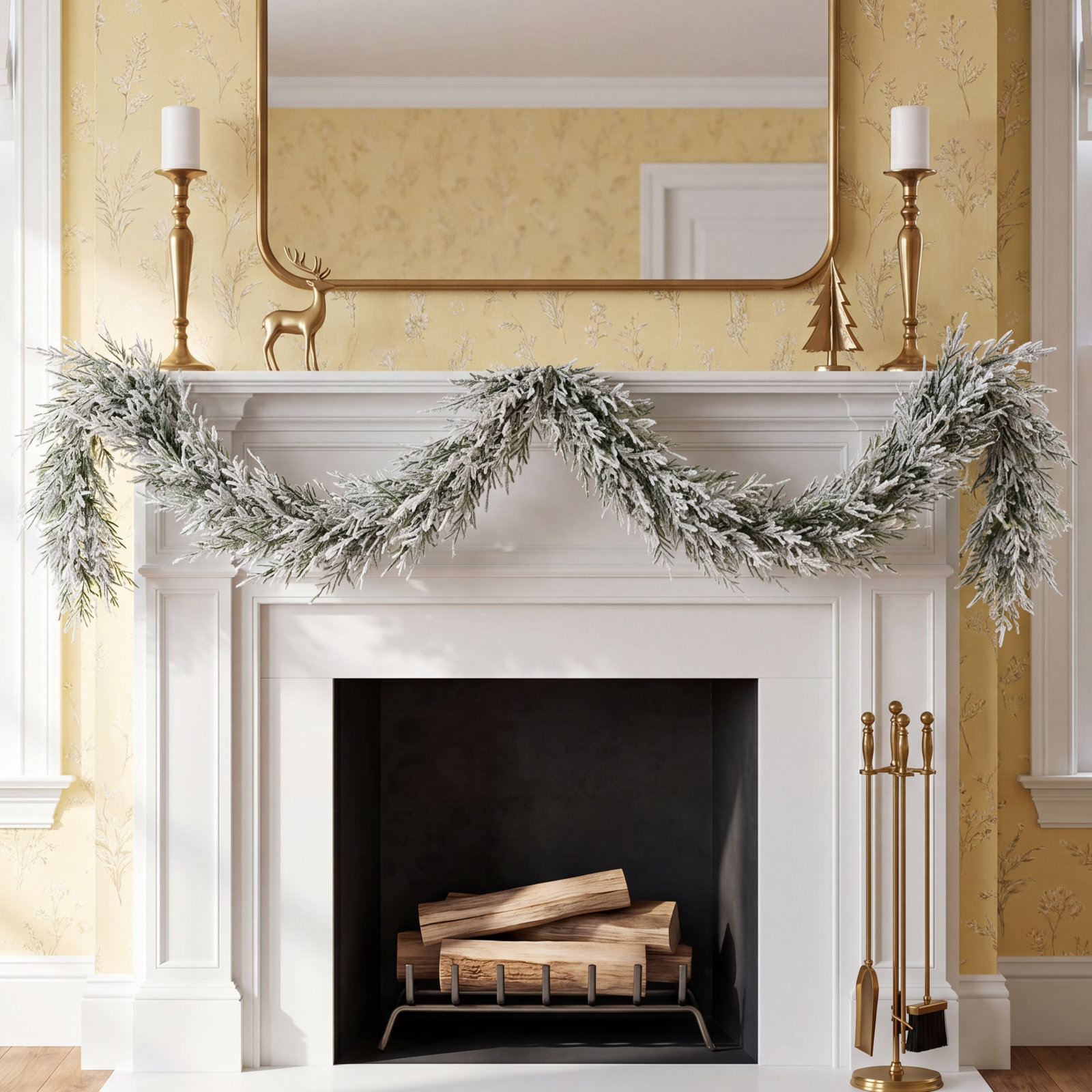 108" Pre-Lit Christmas Garland, Silver
