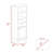 Linen Cabinet, Two Interior  Shelves, Two Open Shelves, Single Door