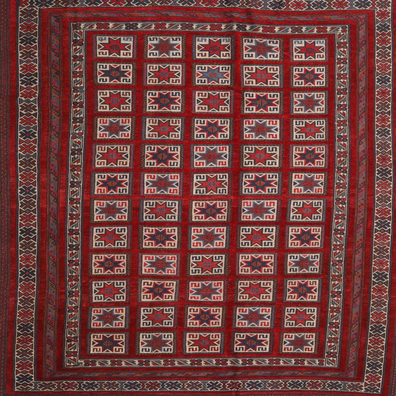 Tapis à aire brune contemporaine, Carré 7 pi