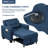 36.6" Wide Convertible Chair with Cup Holders and Side Pockets-1750212292