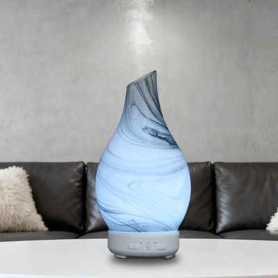 Glass Rotating Core Aromatherapy Humidifier Cool Mist Diffuser With Colourful LED Lights For Home Bedroom Office Yoga SPA Decor Gift