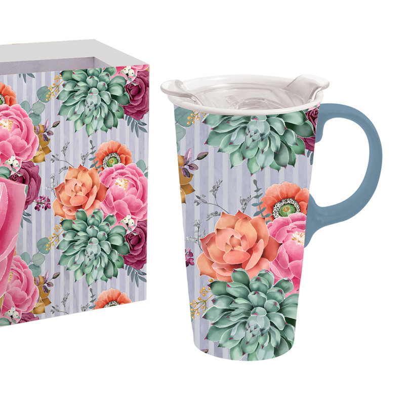 Grande tasse de voyage 17 onces plantes grasses