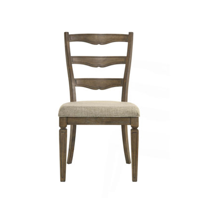 Chaise d'appoint Parfield en tissu brun clair et finition chêne vieilli, ensemble de 2